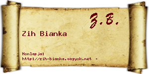 Zih Bianka névjegykártya